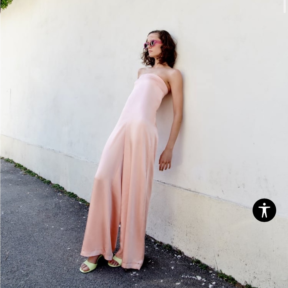 Zara satin effect jumpsuit (with flaw)